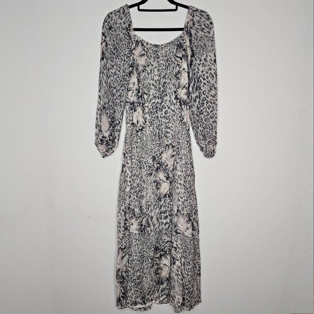 NWT All Saints Women's Gray Patterned Dress Size 2 - Picture 5 of 7